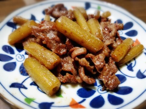 フキと牛肉の甘辛炒め★ すき焼きのタレで簡単♪